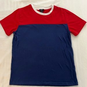 Forever 21 Colorblock Tee, Medium, Blue and Red